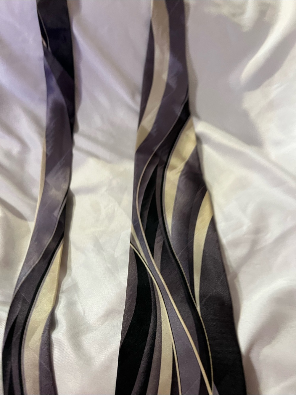 Puritan Silk Tie in Purple, Black, and Cream